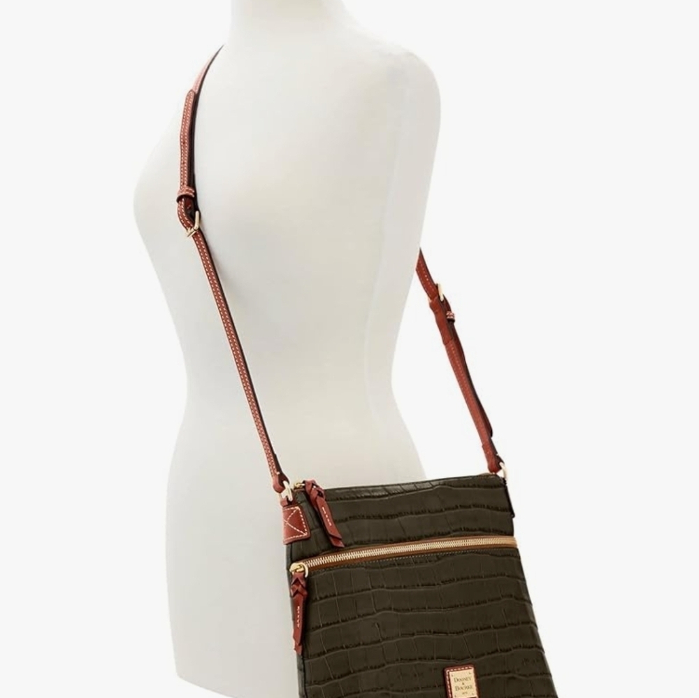 Dooney & Bourke White Ostrich With Tan Accents Leather Bag - Picture 6 of 9